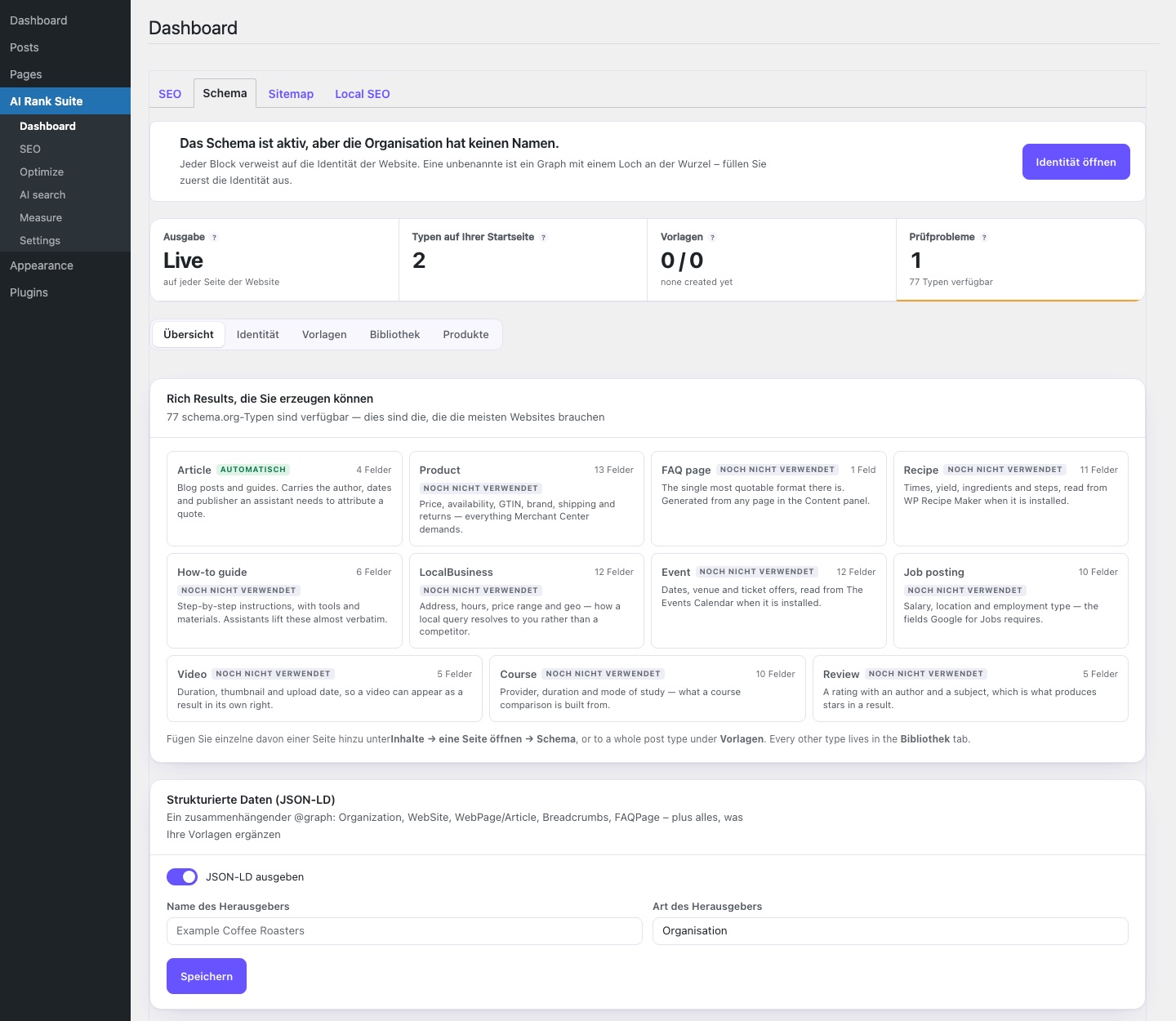 SEO settings