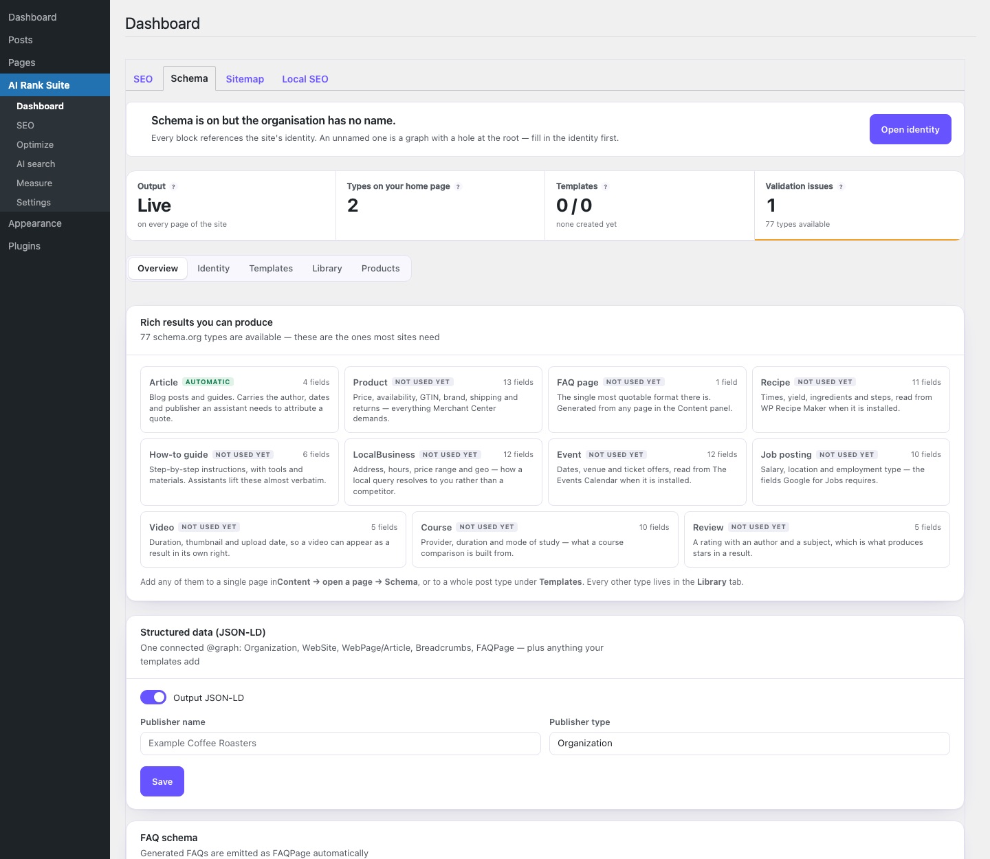 SEO settings